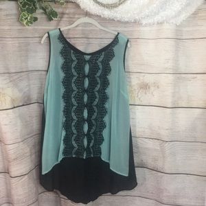 Maurices Hi/Low Lace Front Tank